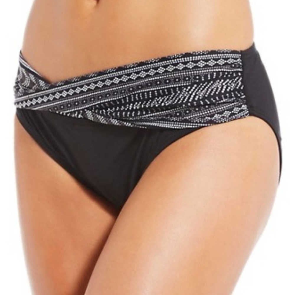 NWT Coco Reef Black and White Women's Hipster Swim Bottom Sz XL